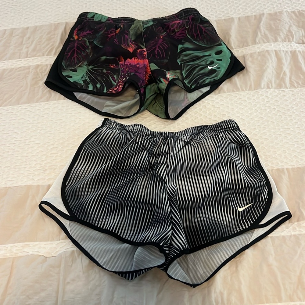 Two pairs of girls Nike dri fit shorts, size medium